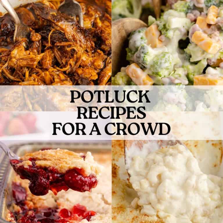 Collage of Potluck Recipes for a Crowd