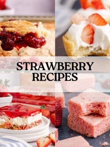 Collage of Images for a Strawberry Recipe Round up