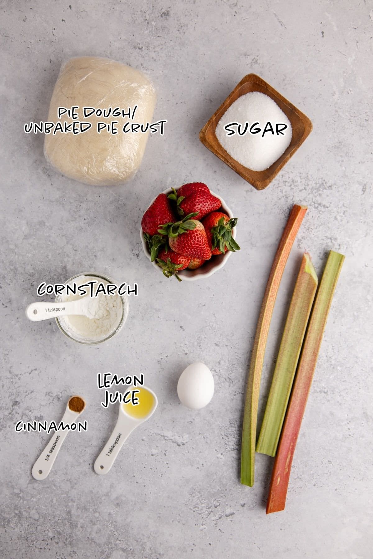 Strawberry Rhubarb Slab Pie Ingredients