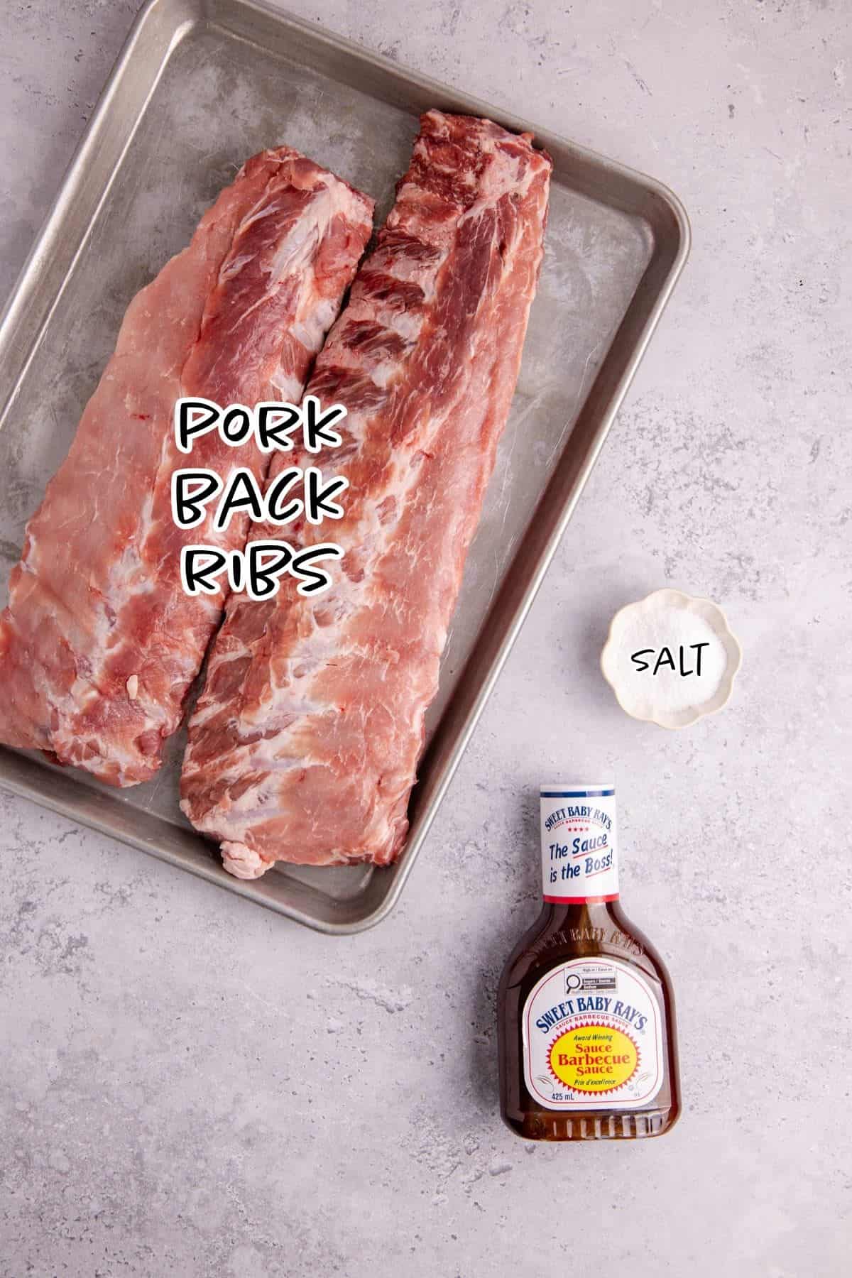 BBQ Ribs Ingredients on a counter