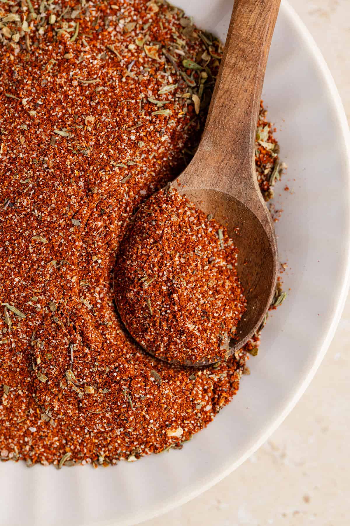 Blackening Seasoning from above up close on a spoon