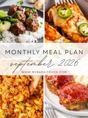 Monthly Meal Plan September 2026 Image Collage