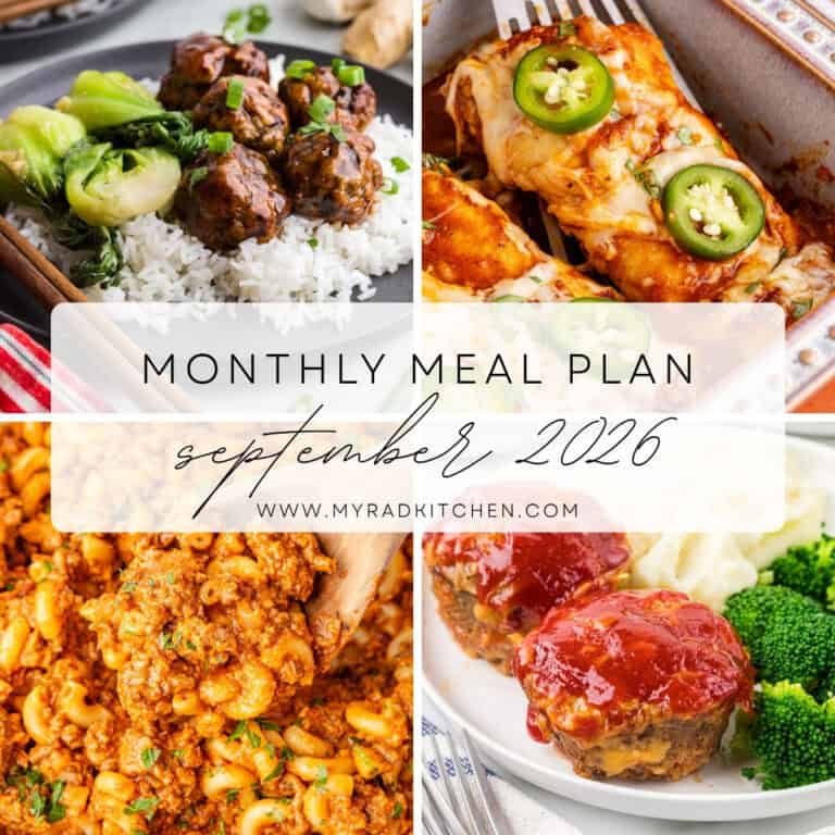 Monthly Meal Plan September 2026 Image Collage