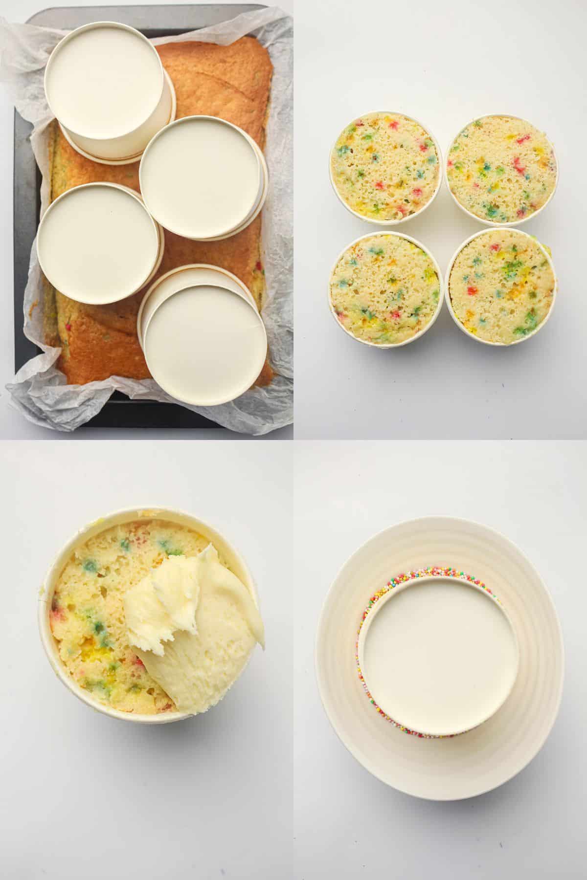 Viral Dot Cakes being made from overhead