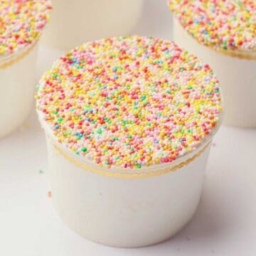Viral Dot Cake in Cups with rainbow sprinkles