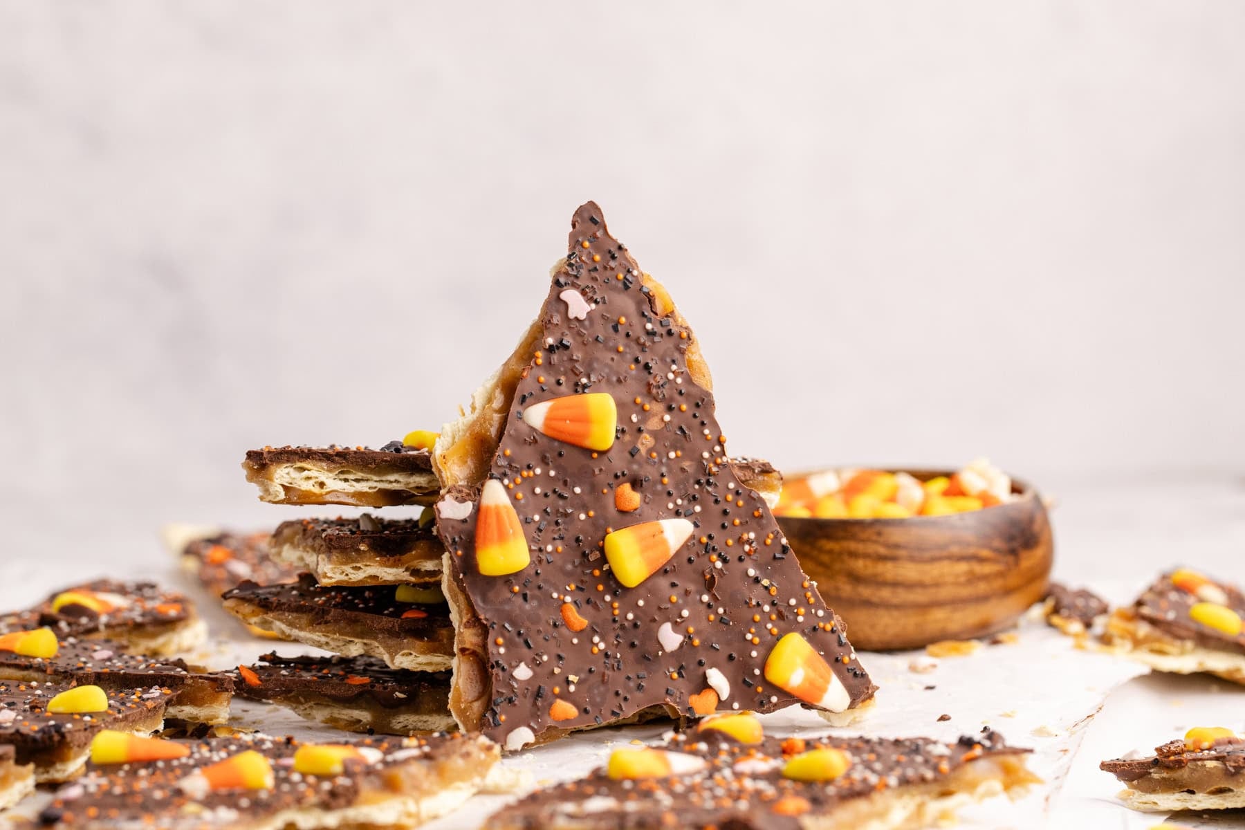 Halloween Crack with one leaning against a stack