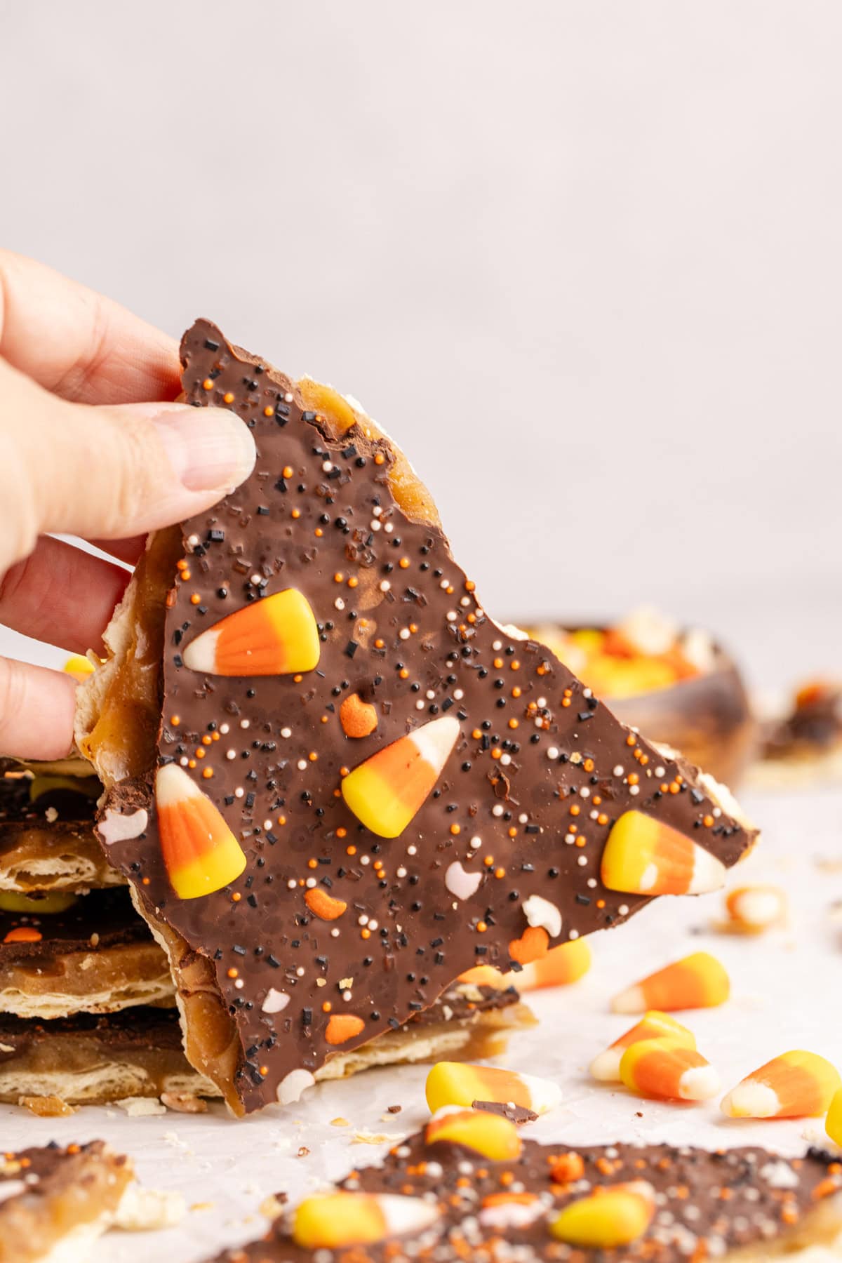 Halloween Crack with sprinkles being picked up