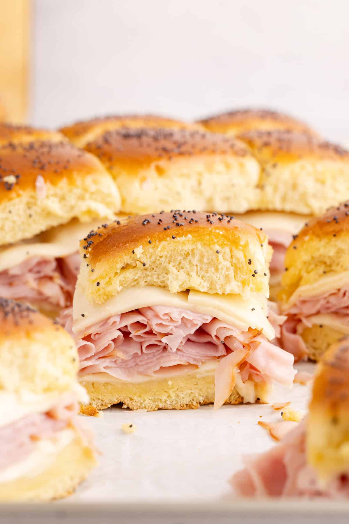 ham and cheese sliders on hawaiian rolls