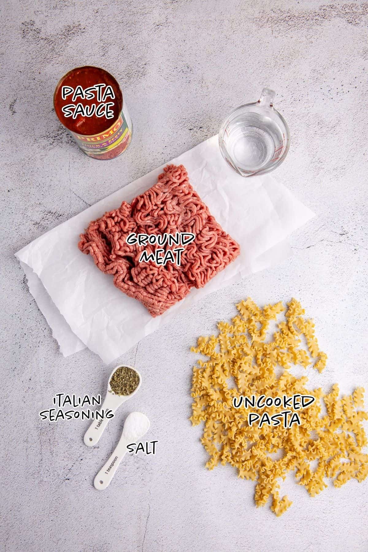 one pan lazy lasagna ingredients