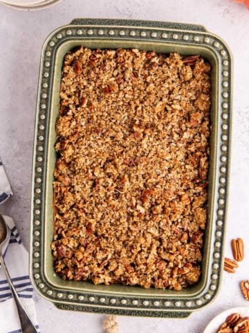 Sweet Potato Casserole with Pumpkin from above baked