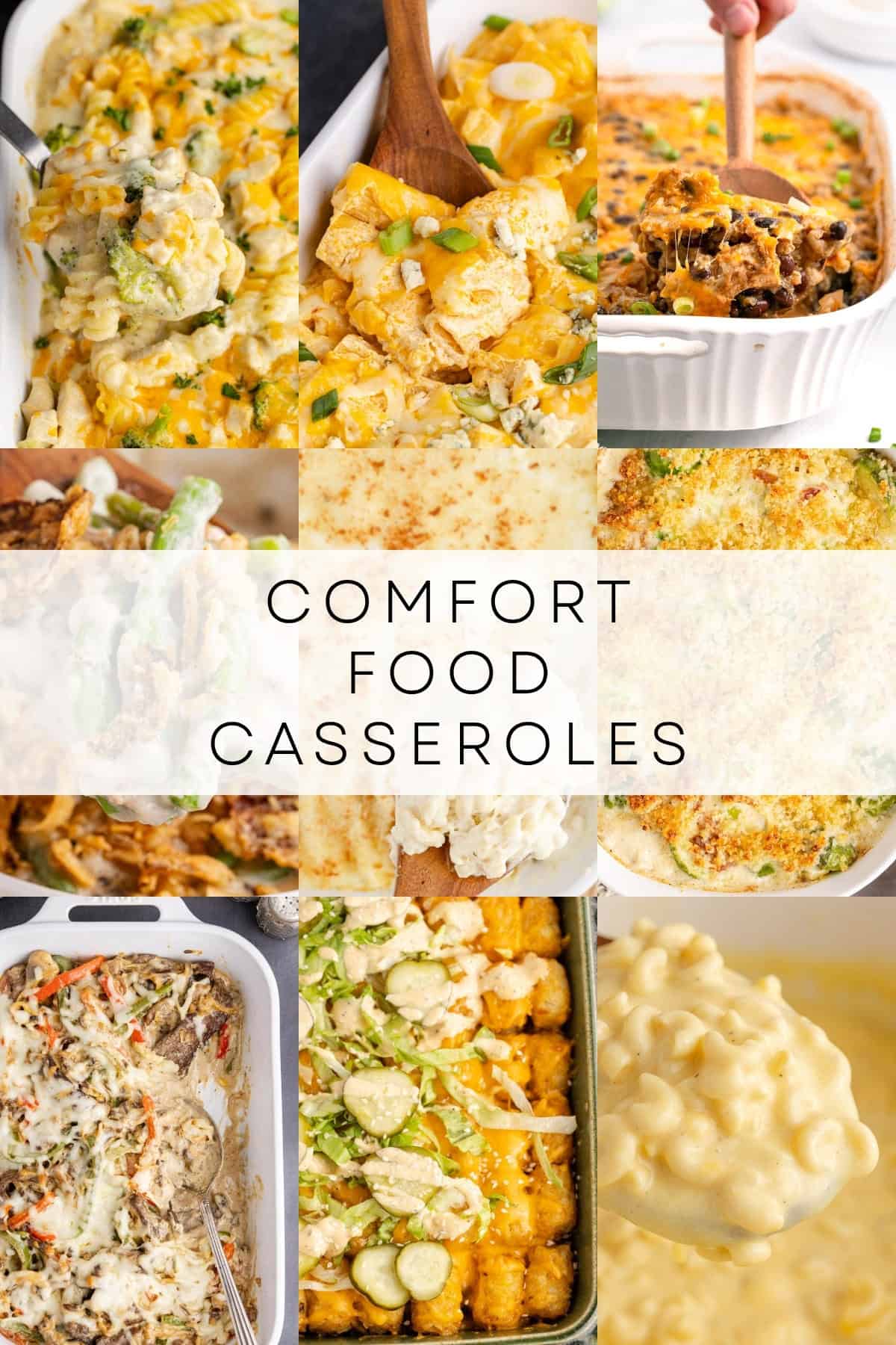 comfort food casserole roundup collage