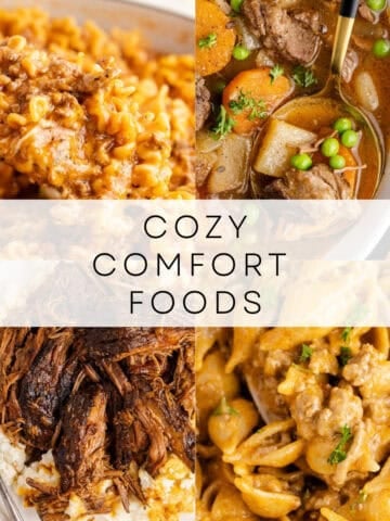 cozy comfort foods roundup collage