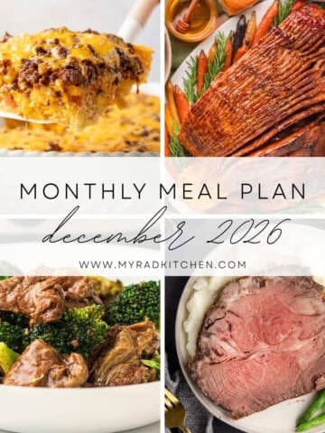 december 2026 monthly meal plan image collage