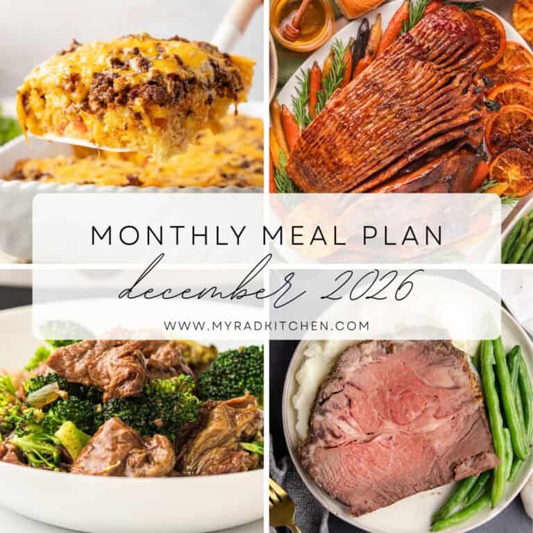 december 2026 monthly meal plan image collage