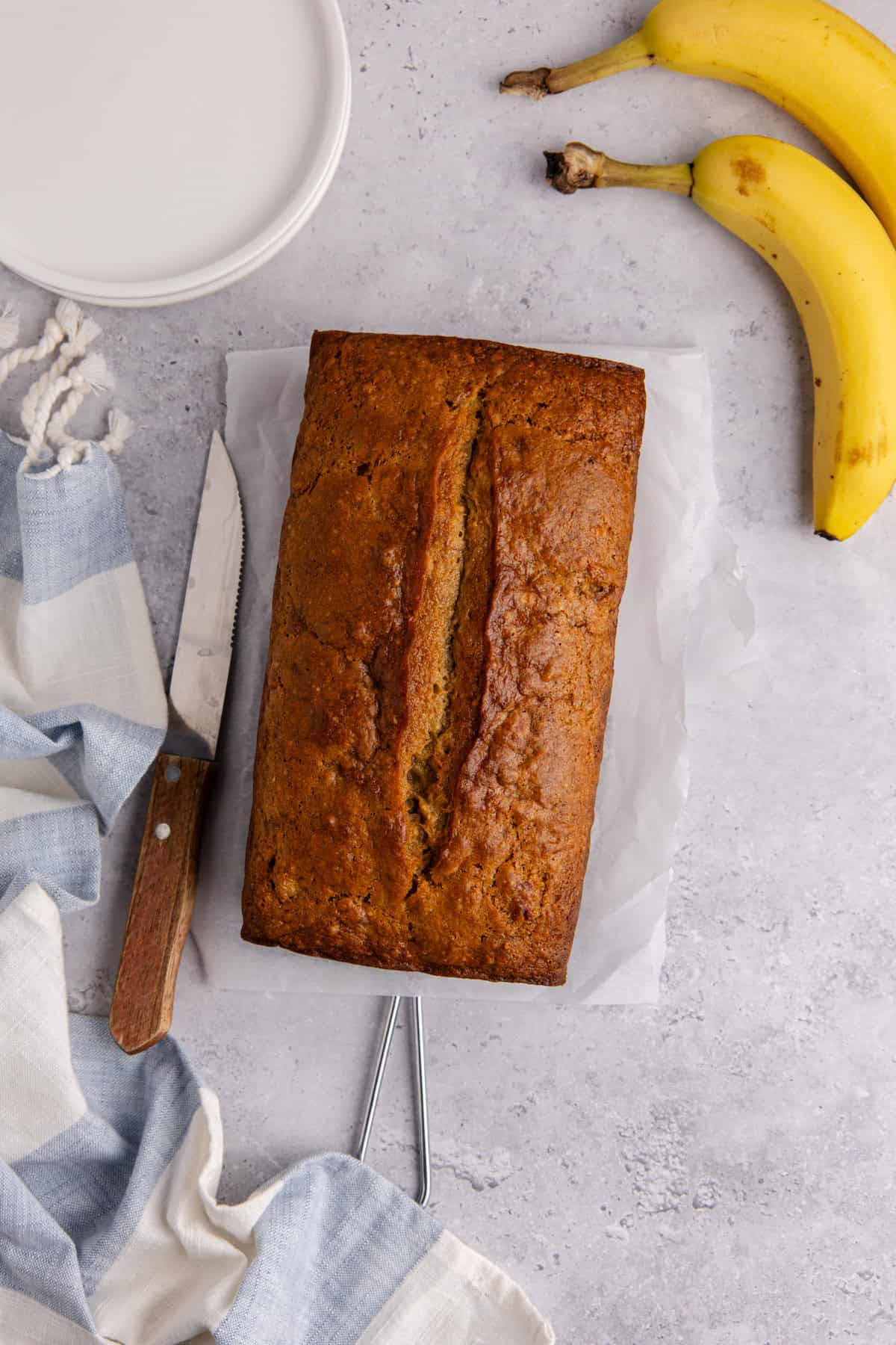 Banana Bread loaf baked from above