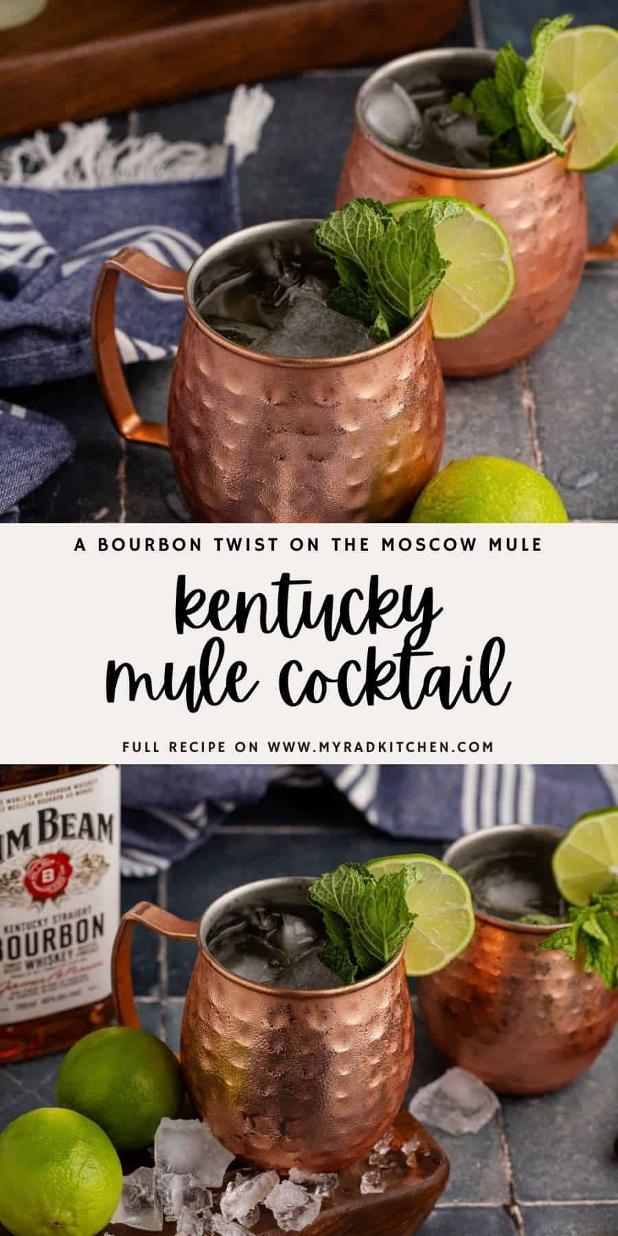 Kentucky Mule Cocktail 2 up pin for Pinterest