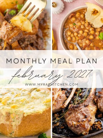 monthly meal plan february 2027 collage
