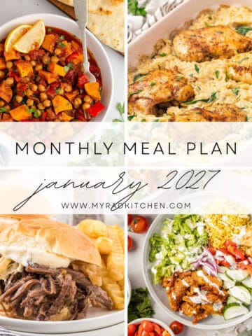 monthly meal plan january 2027 collage