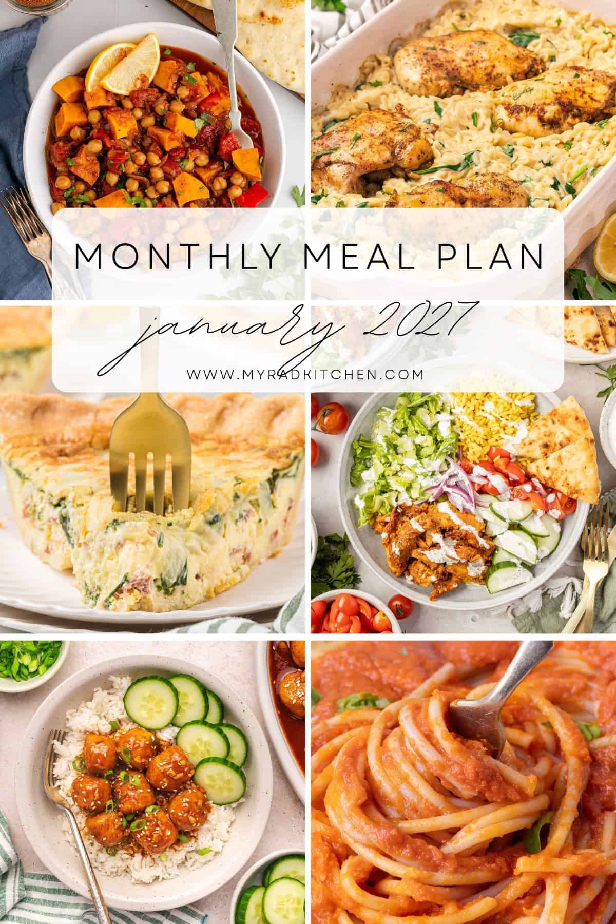 monthly meal plan january 2027 collage